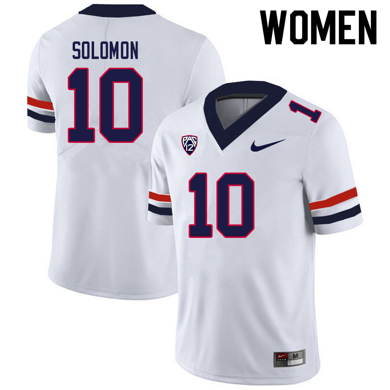 Women #10 Anthony Solomon Arizona Wildcats College Football Jerseys Sale-White - Click Image to Close